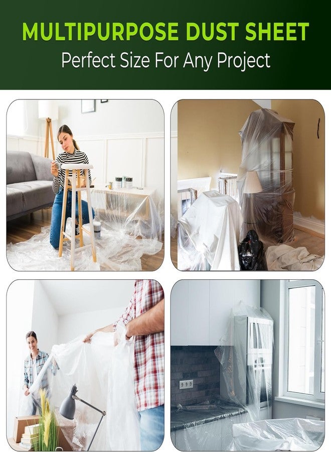 Blue Max Plastic Dust Cover Sheet (12W x 21L ft) - Heavy Duty Poly Sheet for Furniture, Floor, AC, Fridge, Car, Bike - Multipurpose Drop Cloth for Painting, Outdoor, Sun & Rain Protection - Image 2